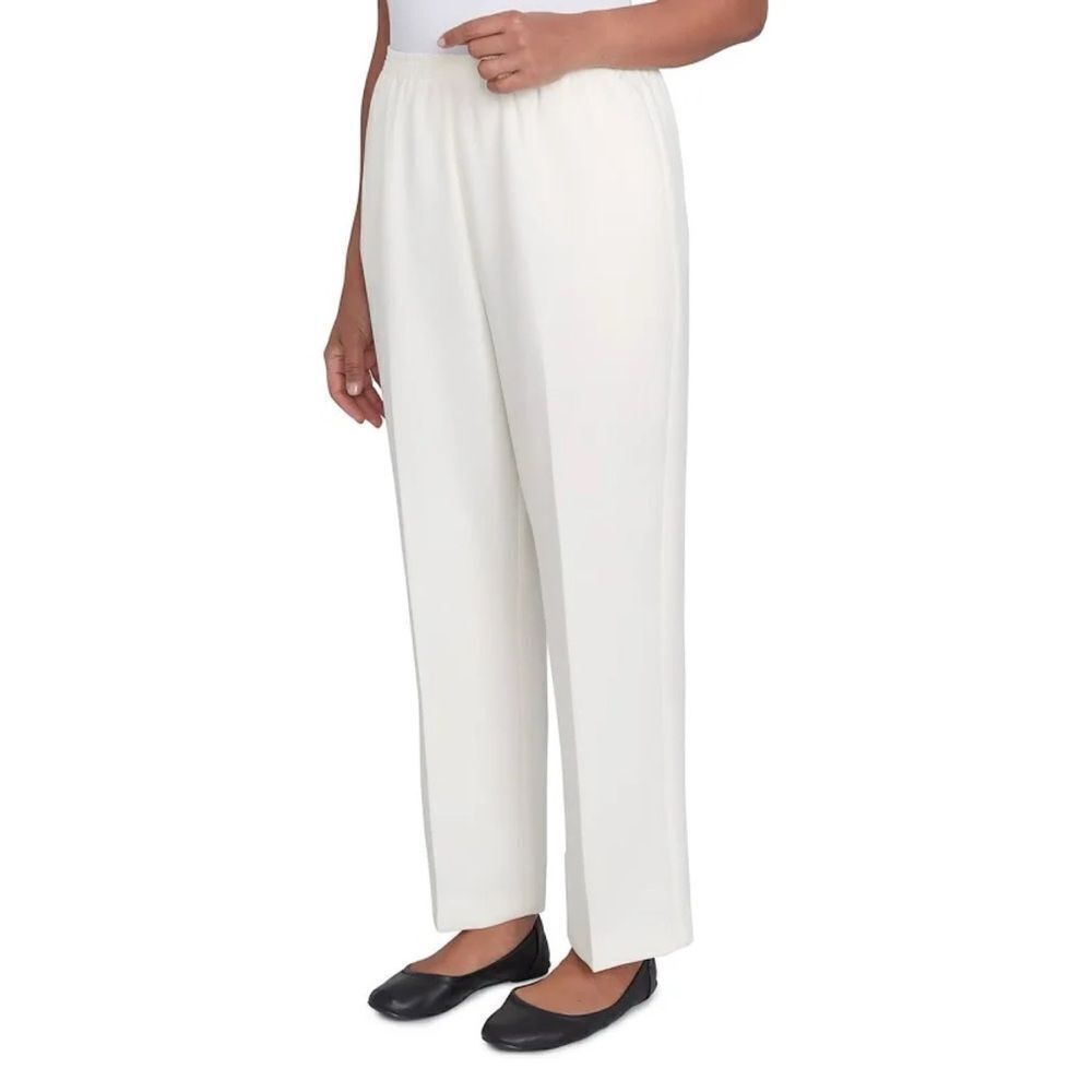 Alfred Dunner Women's Plus Size Straight-Leg Pants White Size 20W